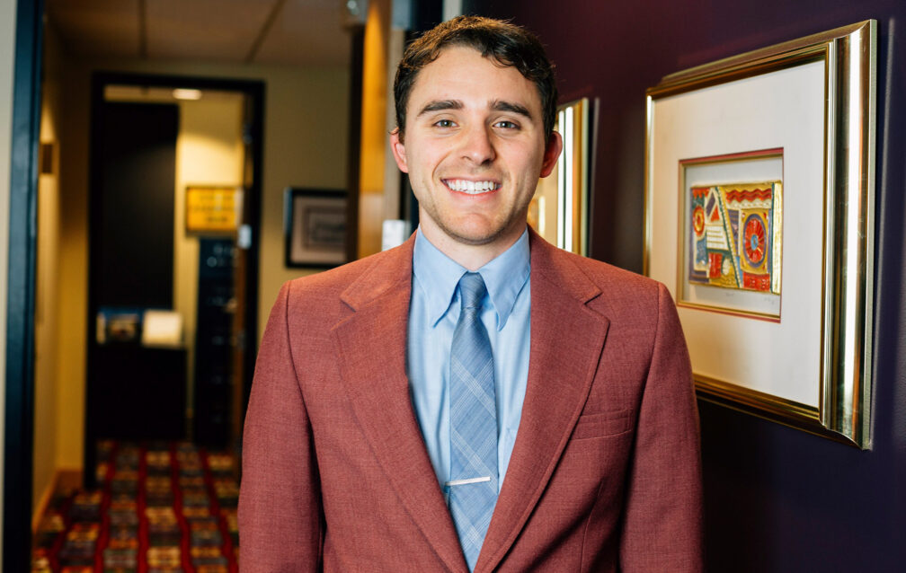 Michael McGinnis in the Dixon Schwabl + Company office