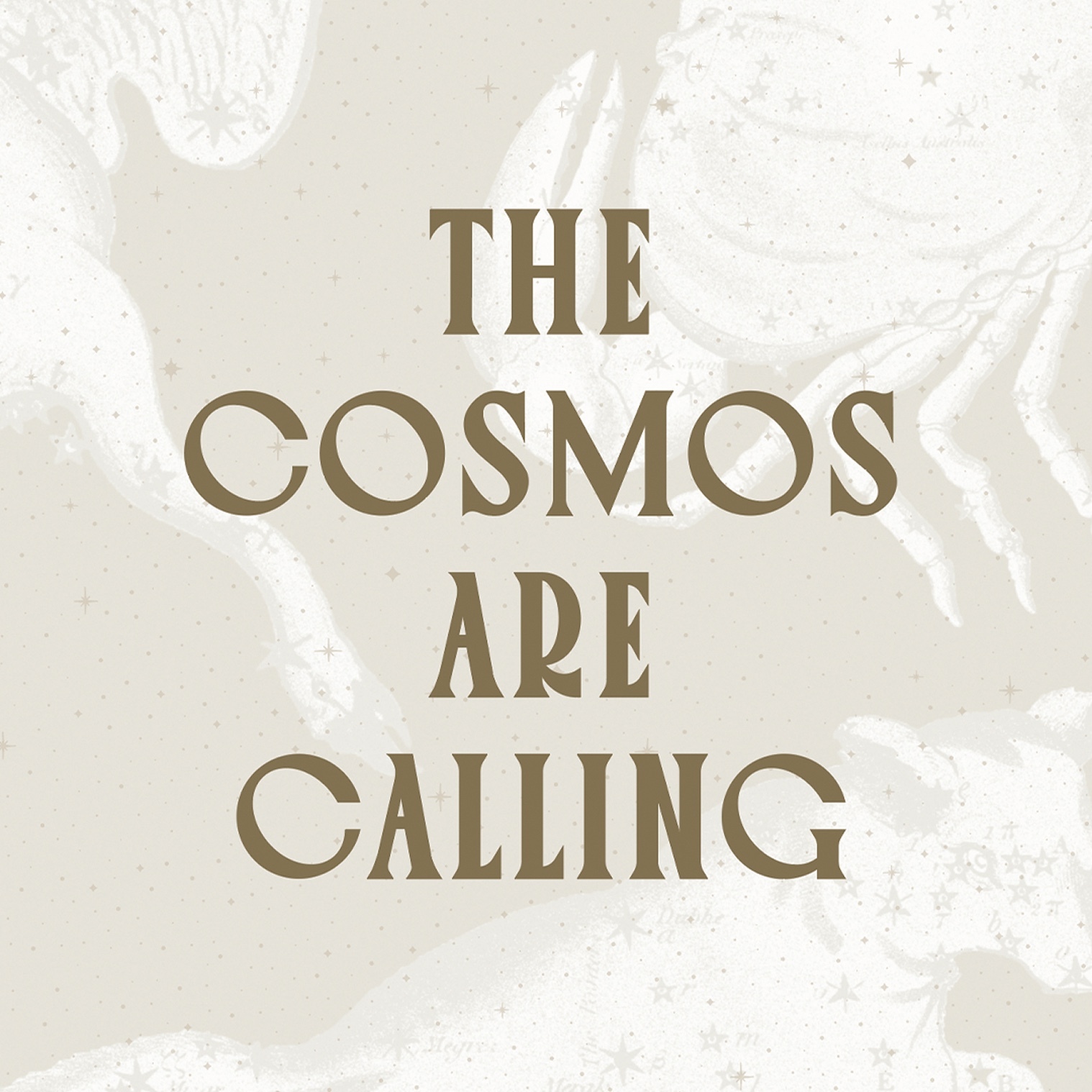 Design details of a component of the 2024 Monroe Community College Foundation Gold Star Gala invitation that reads 'The Cosmos are Calling'